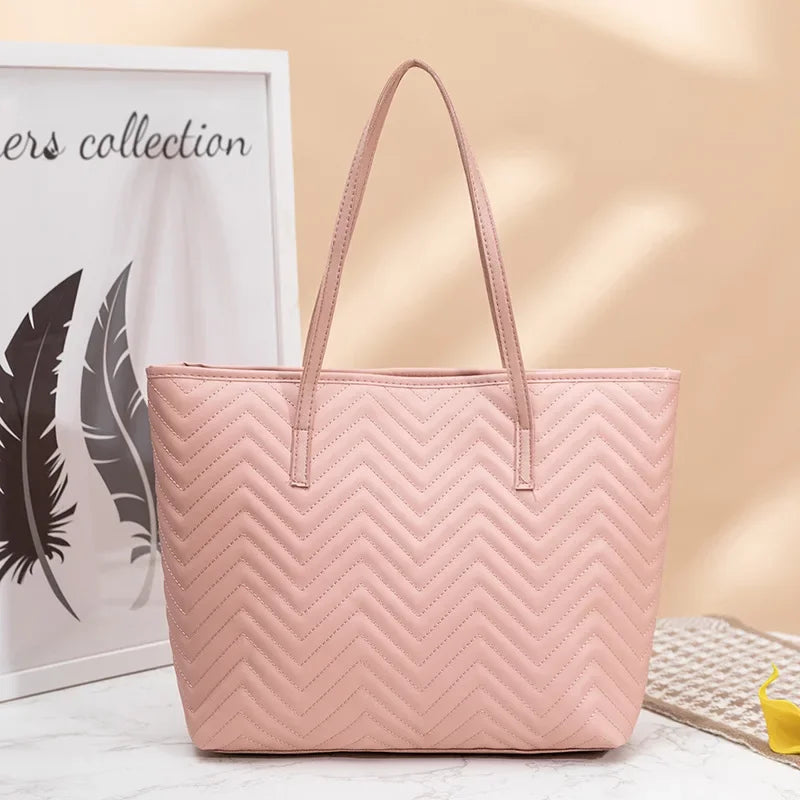 Modische Damenhandtasche mit Besticktem Wellenmuster – Saison Trend Casual Shopping Tasche | Ein-Schulter Tasche mit Weichem Polyesterfutter Kaufschwan®