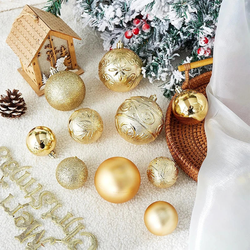 30 Stück Weihnachtskugeln – 4/6/8CM Bruchsichere Kunststoff Kugeln | Weihnachtsbaum Deko für Zuhause & Neujahr Kaufschwan®