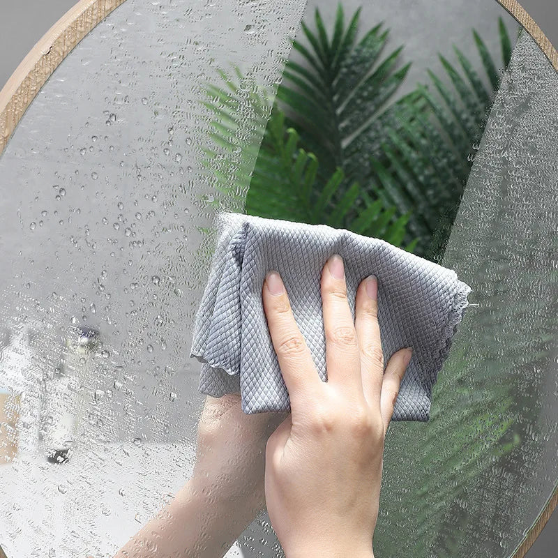 Mikrofaser Fischschuppen Spültücher – Super Saugfähige Ölabweisende Küchen Reinigungstücher | Glas- & Fensterwischtücher für Haushalt Kaufschwan®