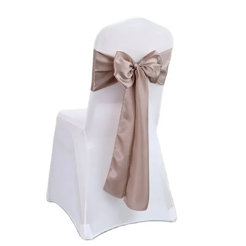Satin Stuhlschleifen – Hochzeits Schleifenband für Stuhl Dekoration Kaufschwan® Cappuccino 10 Stück