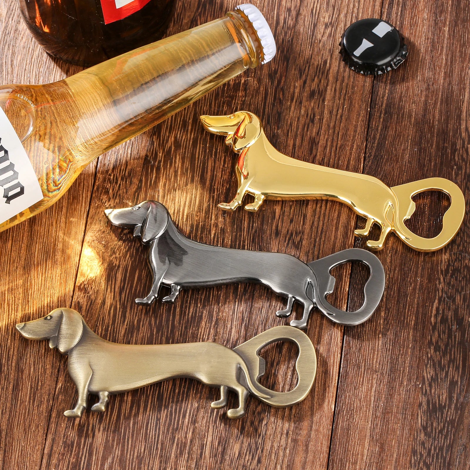 Dackel Flaschenöffner – Metall Hunde Design Geschenk für Männer Kaufschwan®