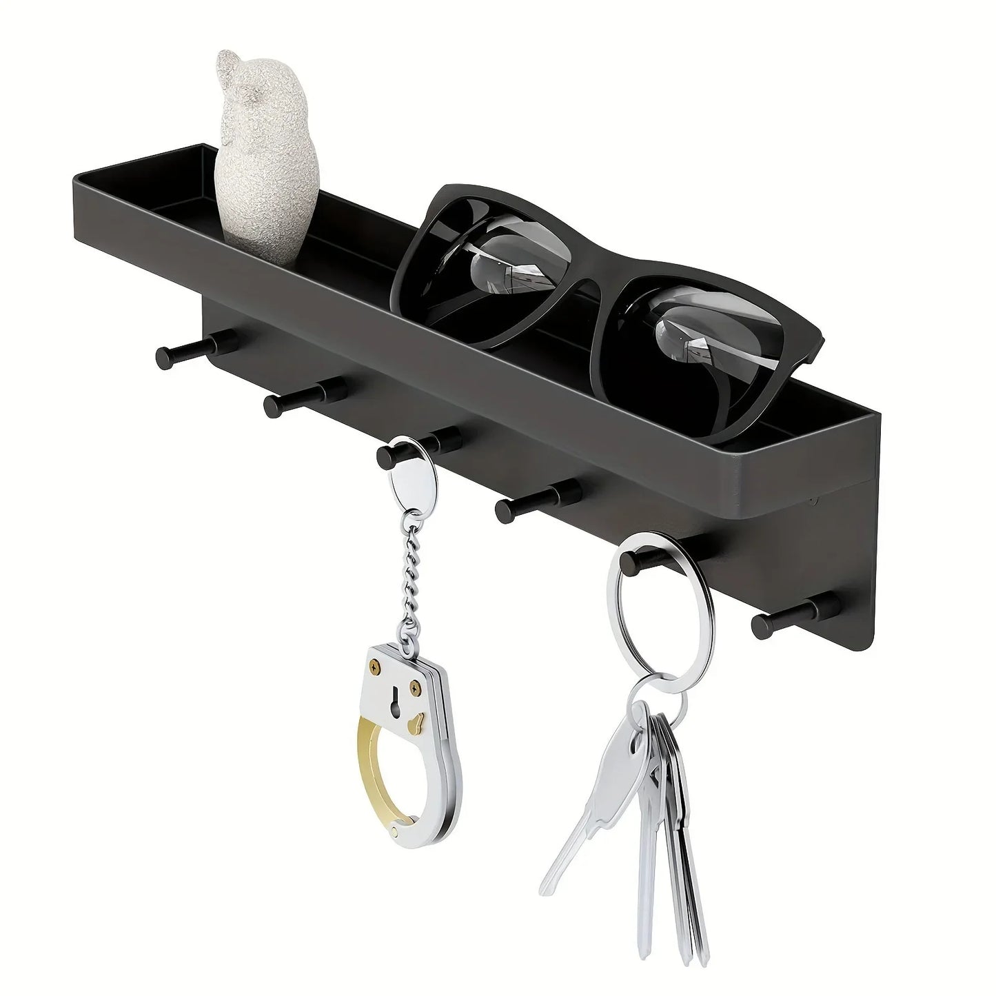 Wand Schlüsselhalter & Postablage – Wandregal mit 6 Haken | Multifunktionaler Organizer für Küche, Bad & Eingangsbereich Kaufschwan®