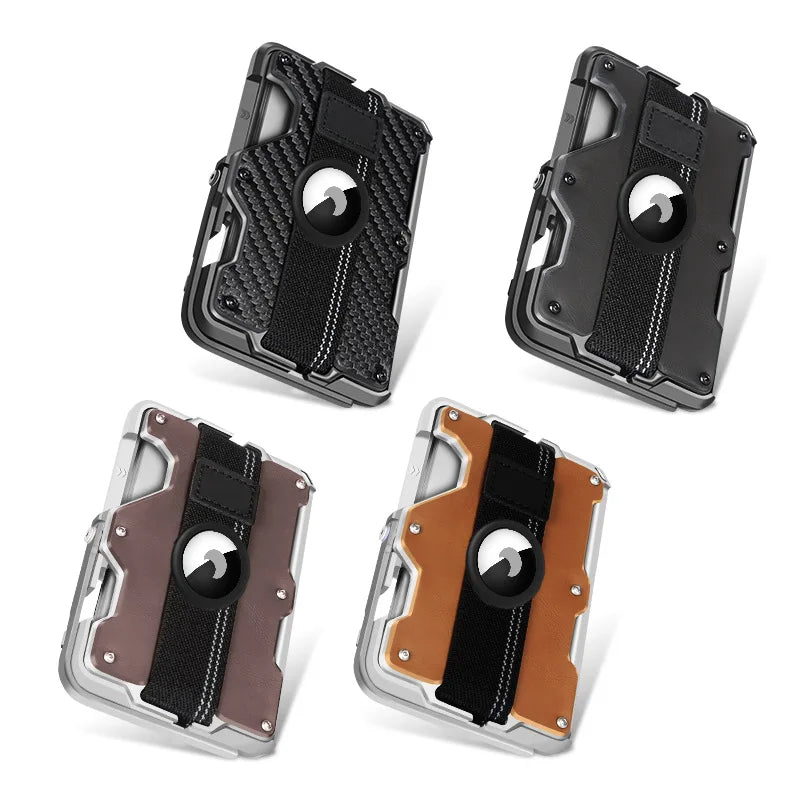 Aluminiumlegierung Carbonfaser MagSafe Wallet – 5-in-1 Multifunktionaler Kartenhalter mit Ständer, Griff, Flaschenöffner & RFID Schutz Kaufschwan®