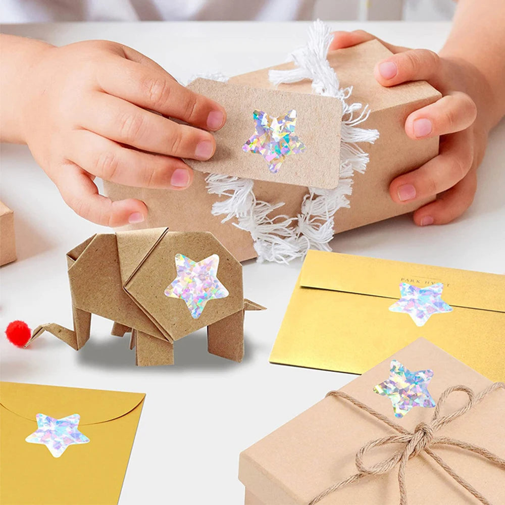 50–500 Stück Silberne Folien-Sternaufkleber – Holografische Belohnungs-Sticker für Kinder, Lehrer & Bastelarbeiten | Glänzende Sterne für Dekoration & Unterricht Kaufschwan®