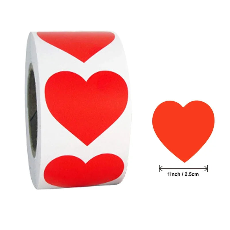 Herzförmige Aufkleber – Niedliche Etiketten für Kinder, Scrapbooking, Geburtstage, Hochzeiten, Spielzeug & Geschenkdekoration Kaufschwan® Rot