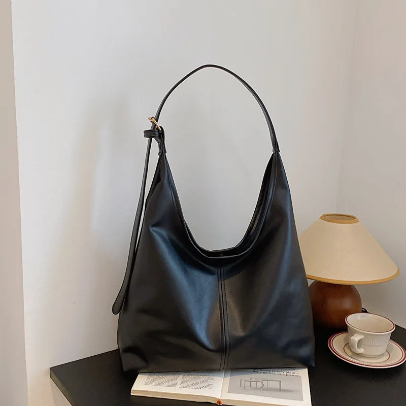 Große Damen Tote Tasche für Eine Schulter – Lässige & Vielseitige Crossbody Handtasche | Modische Schlichte City Tasche