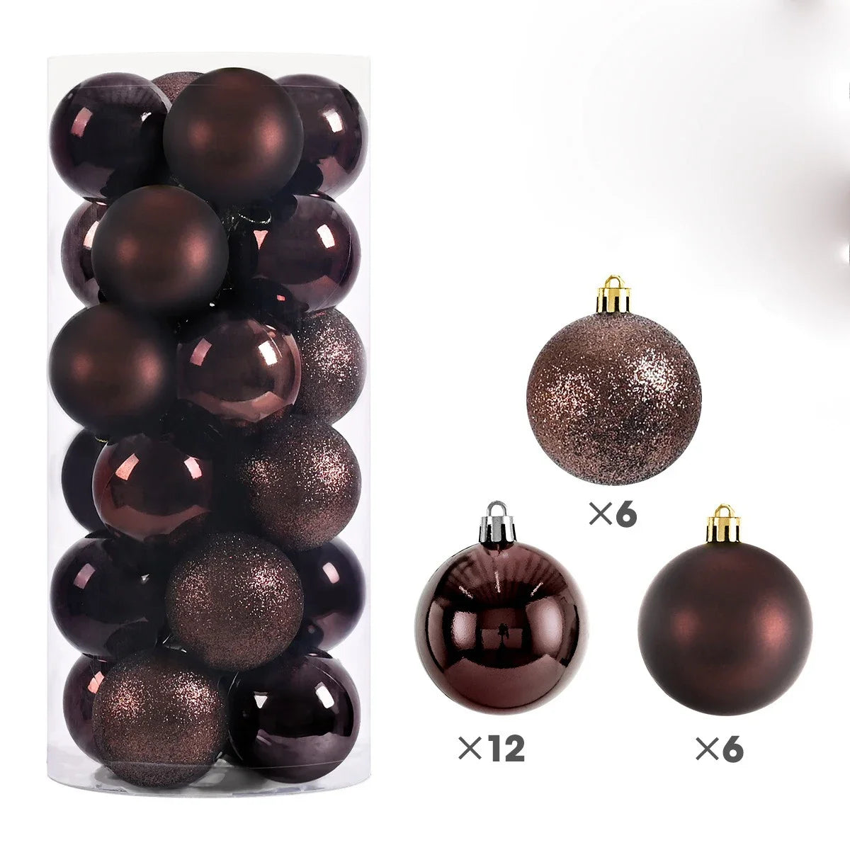 24 Stück 4CM Weihnachtskugeln – Bruchsichere Baumdekoration | Hängende Christbaumkugeln für Zuhause & Festliche Anlässe Kaufschwan®