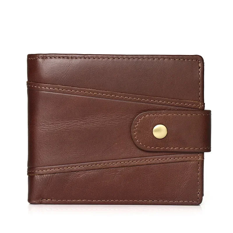 Klassische Herren Geldbörse aus Echtem Leder – RFID Schutz | Kreditkartenetui & Münzfach im Bifold Design Kaufschwan® Braun