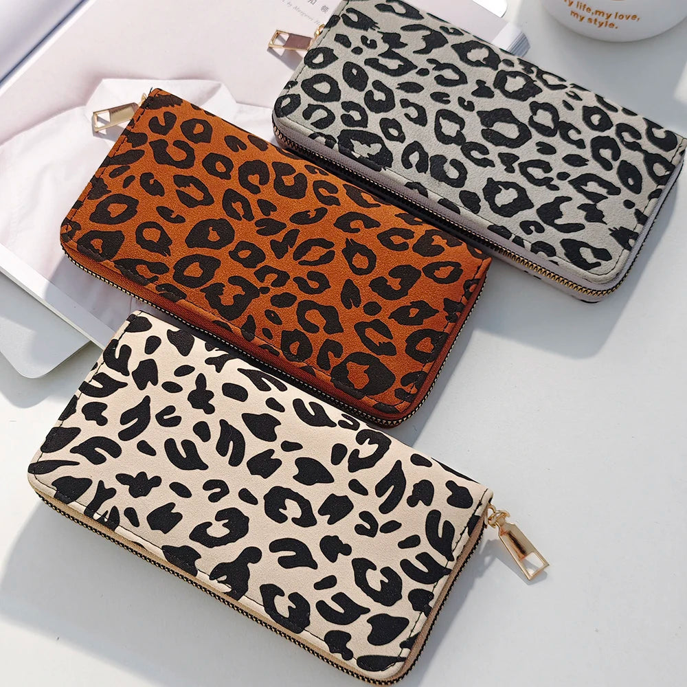 Einfache & Vielseitige Damen Geldbörse mit Leopardenmuster – Große Kapazität & Mehrere Kartenfächer | Modische PU Leder Handtasche Kaufschwan®