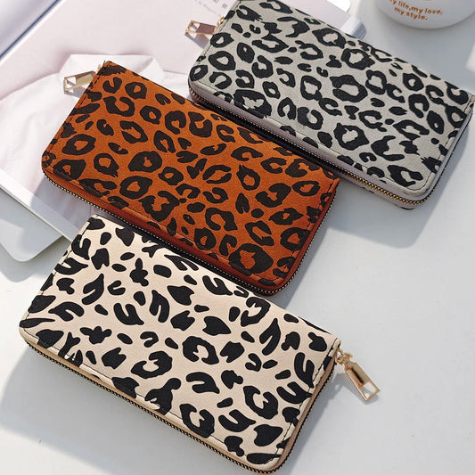 Einfache & Vielseitige Damen Geldbörse mit Leopardenmuster – Große Kapazität & Mehrere Kartenfächer | Modische PU Leder Handtasche Kaufschwan®