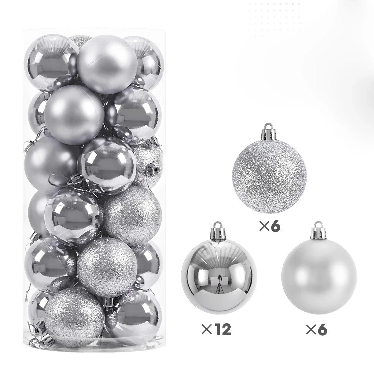 24 Stück 4CM Weihnachtskugeln – Bruchsichere Baumdekoration | Hängende Christbaumkugeln für Zuhause & Festliche Anlässe Kaufschwan®