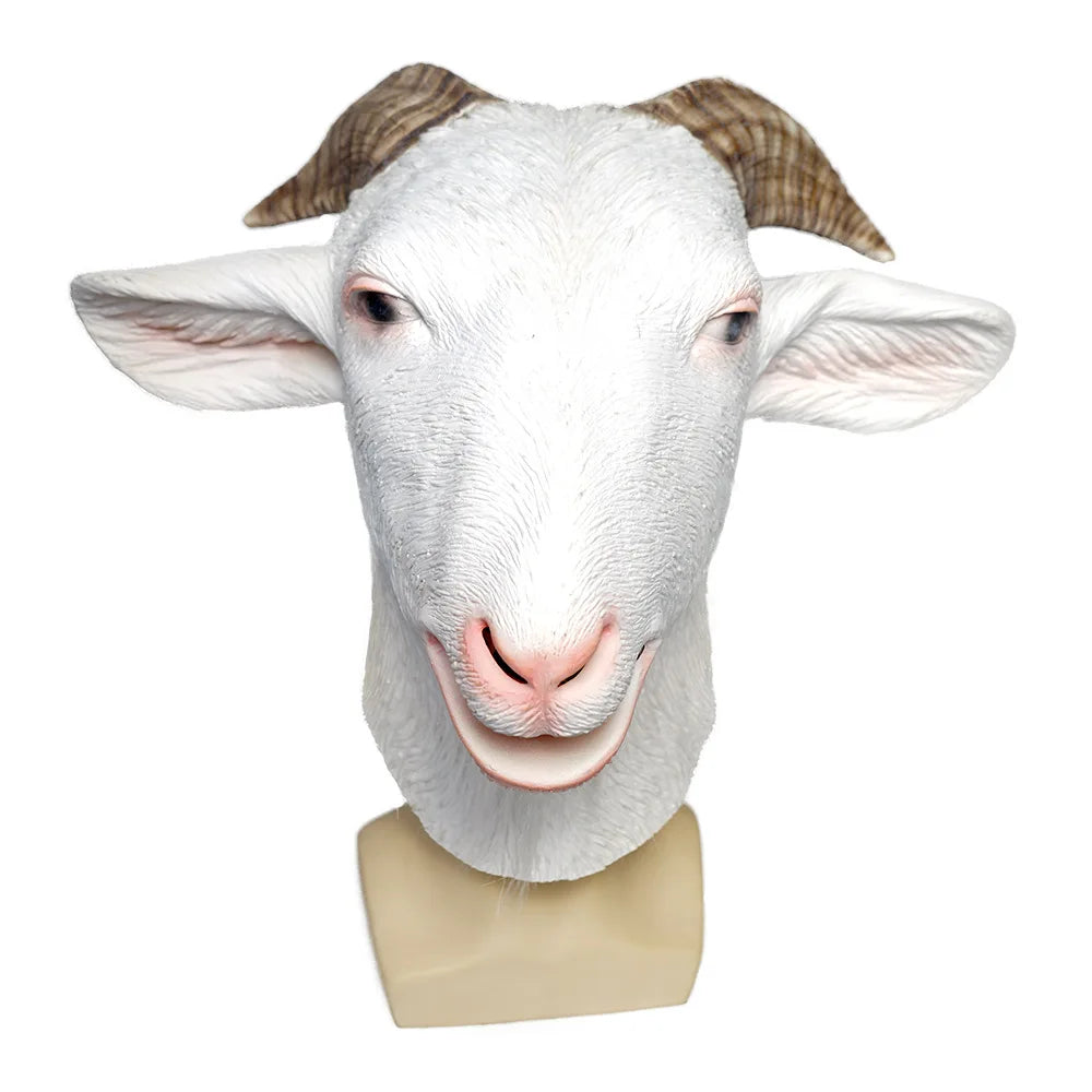 Ziegen Vollkopf Tiermaske – Ziegen Latex Cosplay Maske für Halloween, Karneval & Party Kostümzubehör Kaufschwan®