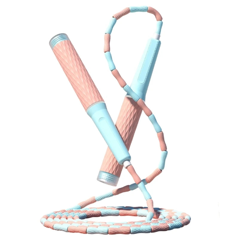 Springseil mit Perlen – Verstellbares Segmentiertes Fitness Springseil | Trainings- & Abnehmseil für Frauen, Männer & Kinder Kaufschwan® Rosa