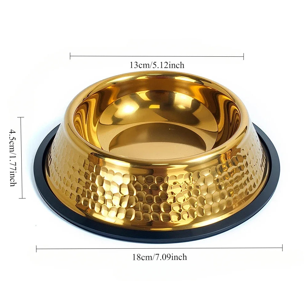 Luxuriöser Edelstahl Futternapf – Rutschfeste Haustierschüssel in Gold-Optik Kaufschwan® 18cm