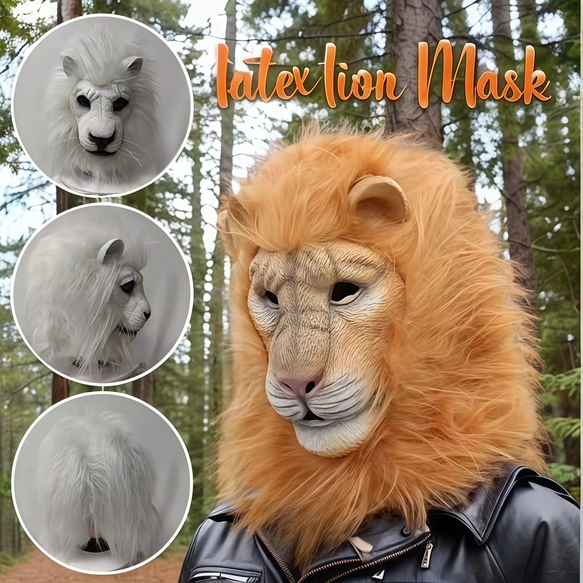 Realistische Löwenkopf Maske – Vollkopf Latex Tiermaske mit Mähne für Halloween, Kostümparty, Cosplay, Karneval & Dschungel Events Kaufschwan®