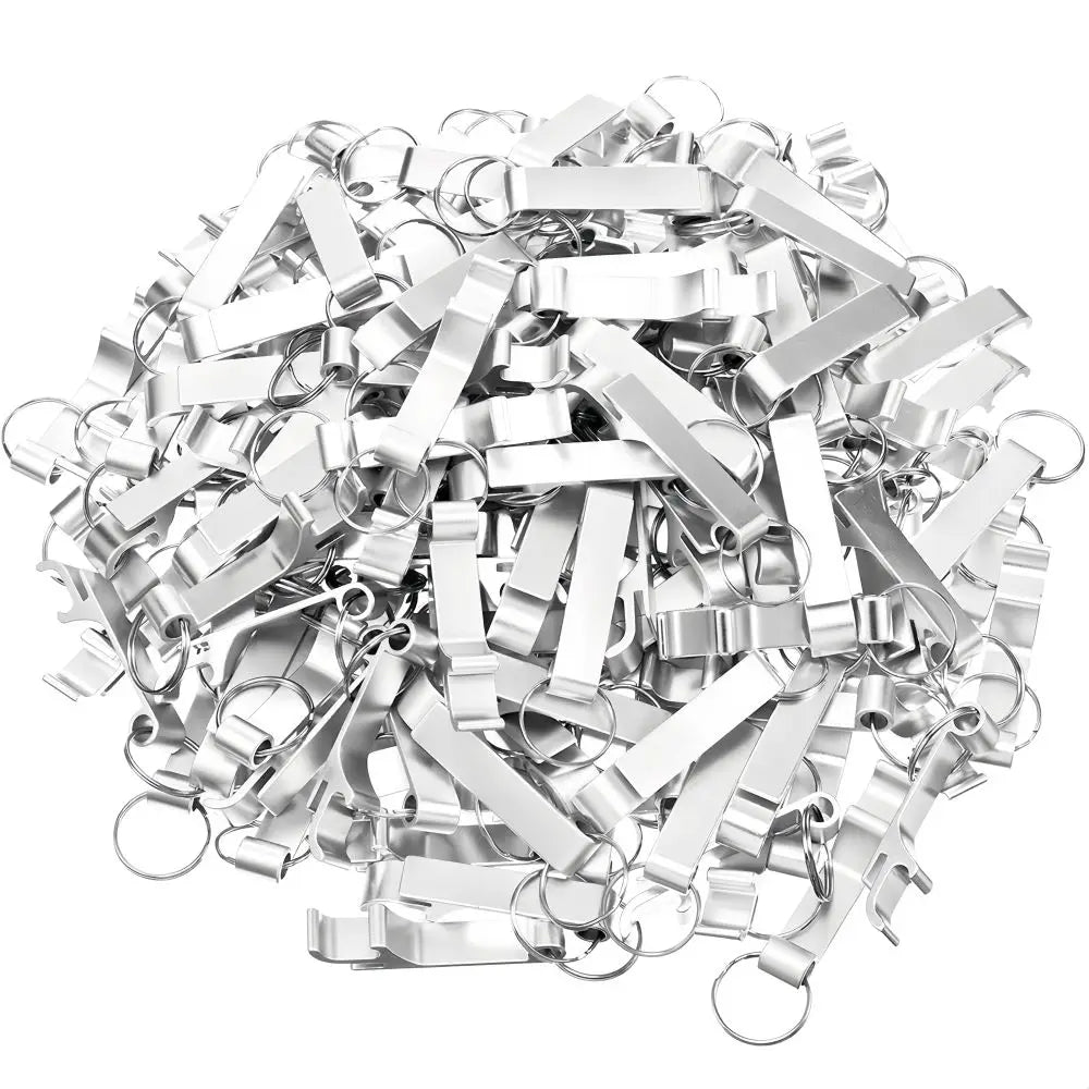 300 Stück Flaschenöffner-Schlüsselanhänger mit Gravur – Personalisierte Logo-Schlüsselringe | Werbegeschenk für Restaurants, Bars & Events Kaufschwan® Silber - 300 Stück Mit Gravur