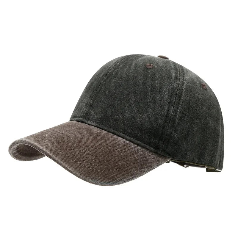 Vintage Washed Baseballkappe | Herren & Damen Farblich Abgestimmte Baseballcap | Lässige Snapback Hip Hop Baseballcap für Frühling & Sommer Kaufschwan® Braun und Armeegrün