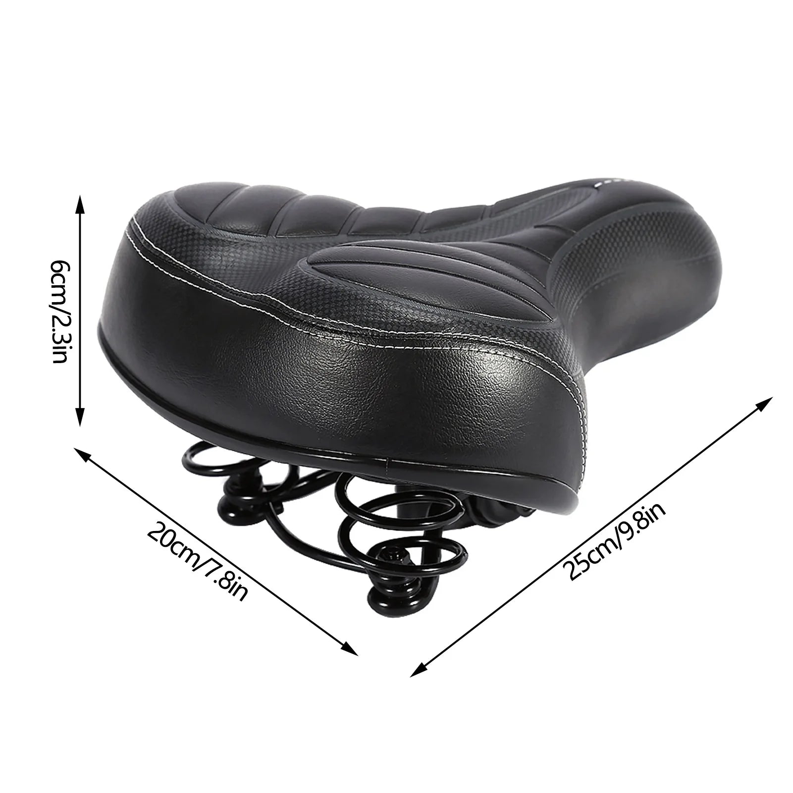 Ultra Weicher Fahrradsattel – Dick Gepolsterter City & Mountainbike Sitz | Matte Schwarzer Komfortsattel Ersatz Kaufschwan®