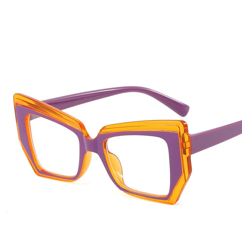 Anti-Blau-Licht Brille für Damen & Herren – Polygon Anti-Blau-Licht Fassung | Modische Optische Brille im Besonderen Design Kaufschwan® Orange