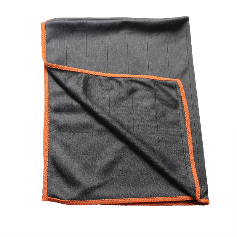 Mikrofaser Carbon Reinigungstuch – Carbonfaser Tuch für Fenster, Weingläser & Geschirr | Streifenfreies Glasputztuch Kaufschwan® Orange