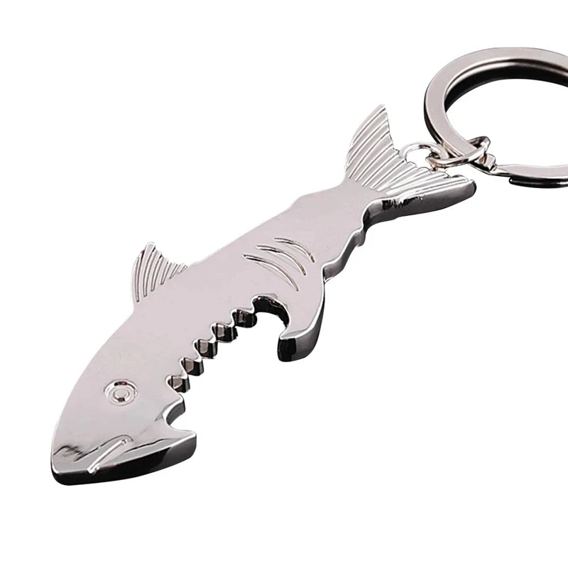Hai Flaschenöffner Schlüsselanhänger – Silber Zinklegierung Bar Werkzeug Geschenk Kaufschwan®