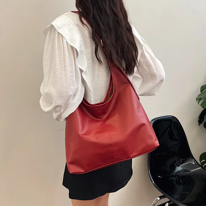 Große Damen Tote Tasche für Eine Schulter – Lässige & Vielseitige Crossbody Handtasche | Modische Schlichte City Tasche