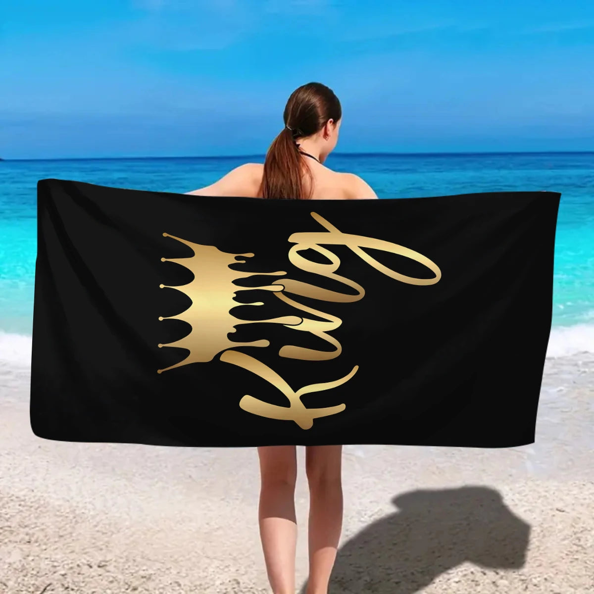 King & Queen Strandtücher – Schnell Trocknende Ultrafeine Mikrofaser Handtücher | Saugfähige Stranddecken für Schwimmen & Reisen Kaufschwan®