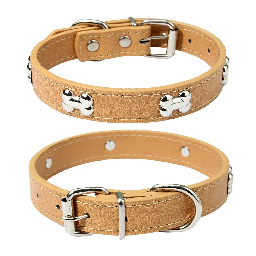 Knochen Leder Hundehalsband Strapazierfähig Verstellbar für Kleine Große Hunde Katzen Welpen Kaufschwan®