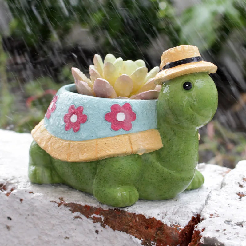Cartoon Tier Sukkulenten Blumentopf – Niedlicher Schildkröten Pflanztopf | Desktop Wohndeko Ornament Garten Pflanzgefäß Kaufschwan®
