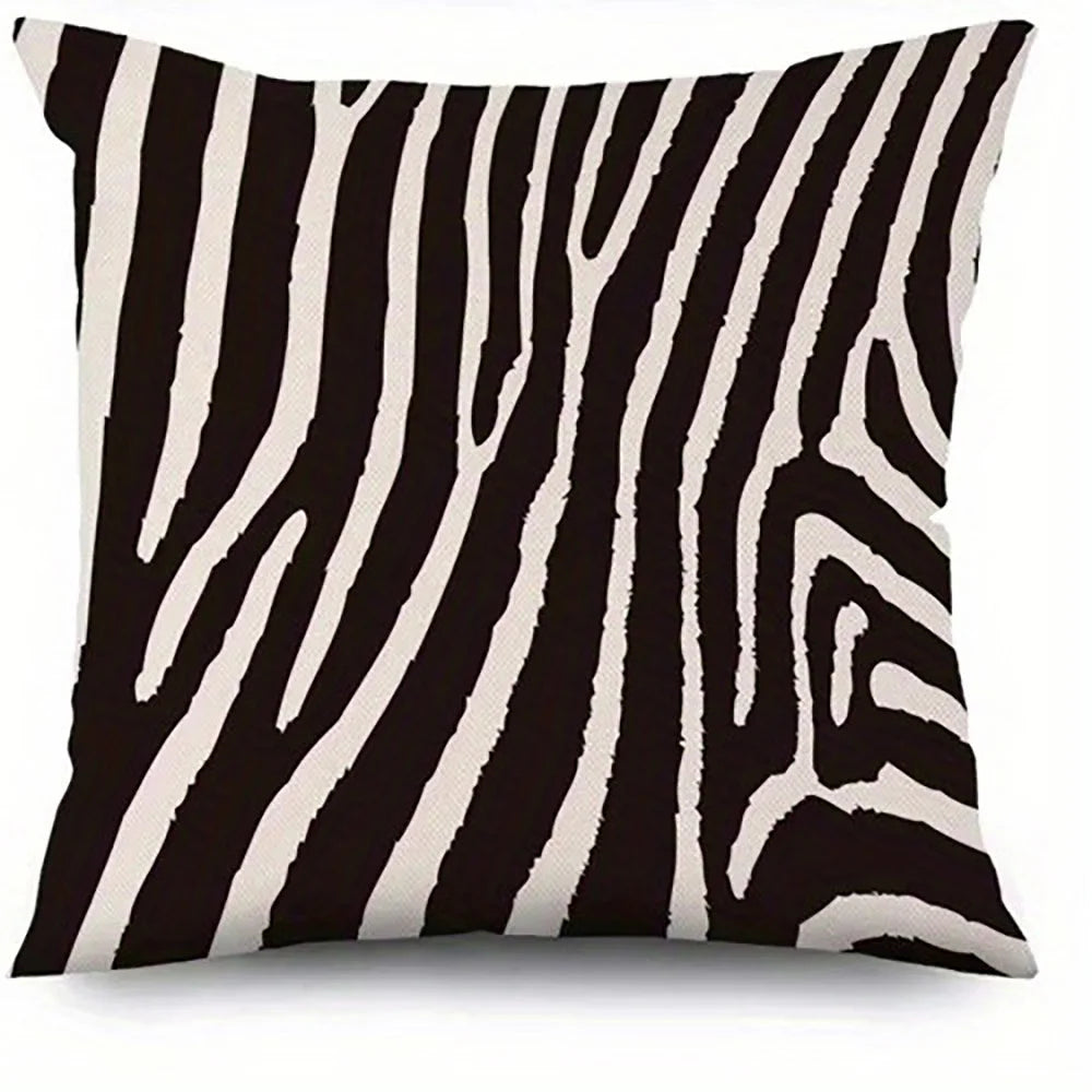 Schwarz-Weiß Zebra Muster Kissenbezüge | Dekorativer Bezug für Sofa, Auto & Schlafzimmer Kaufschwan®