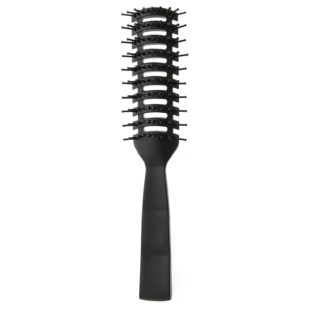 Professioneller Antistatischer Haarkamm – Schwarzer Rippengriffs Massage-Haarbürste | Styling-Tool für Damen & Herren Kaufschwan®