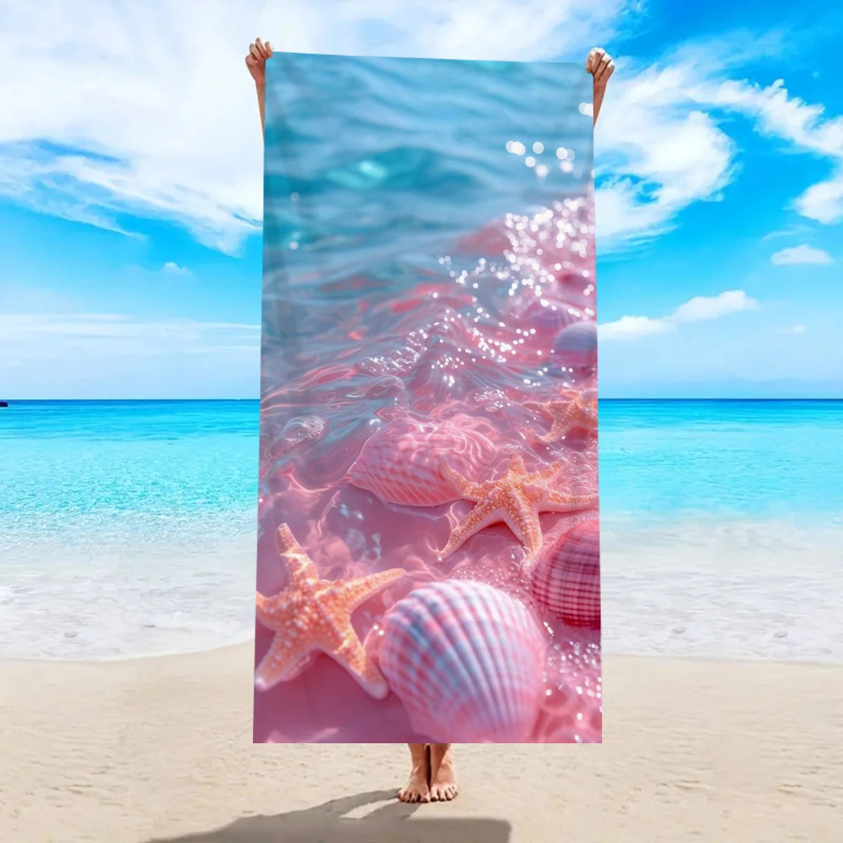 Strandtuch mit Ozean-Motiv – Schnell Trocknendes Mikrofaser Handtuch | Multifunktionales Handtuch für Sport, Schwimmen & Fitness Kaufschwan® Design 6 150x75cm