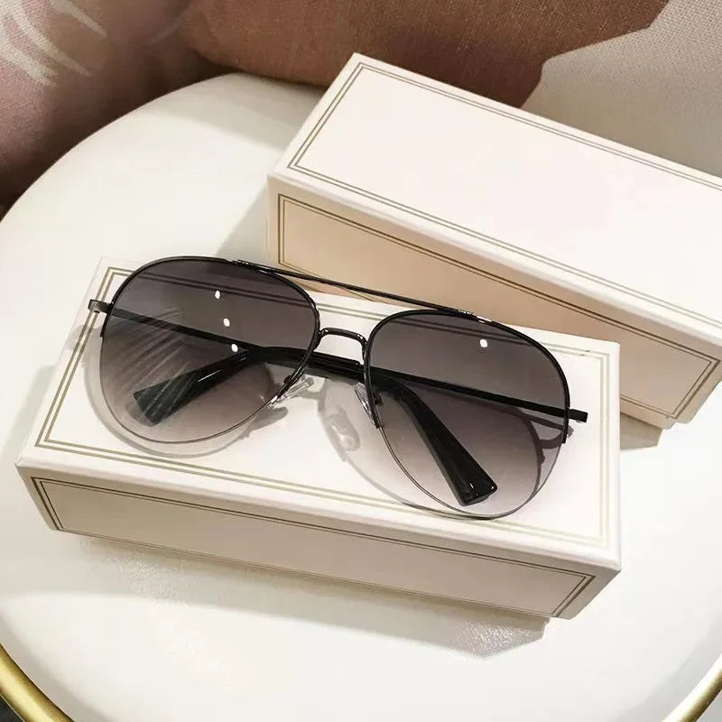Modische Piloten-Sonnenbrille mit Verlaufsgläsern – Große Sonnenbrille mit UV400-Schutz und entspiegelten Gläsern für Herren Kaufschwan®