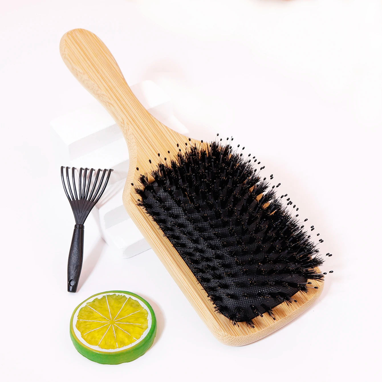 2 Stück Haarbürste mit Borsten & Rake-Kamm – Luftkissen Massagebürste für Glänzendes, Glattes Haar | Perückenfreundliches Styling-Set Kaufschwan®