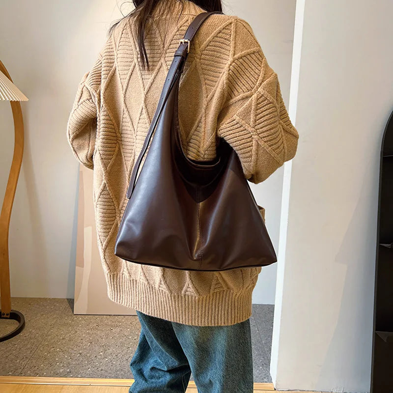 Große Damen Tote Tasche für Eine Schulter – Lässige & Vielseitige Crossbody Handtasche | Modische Schlichte City Tasche Kaufschwan®