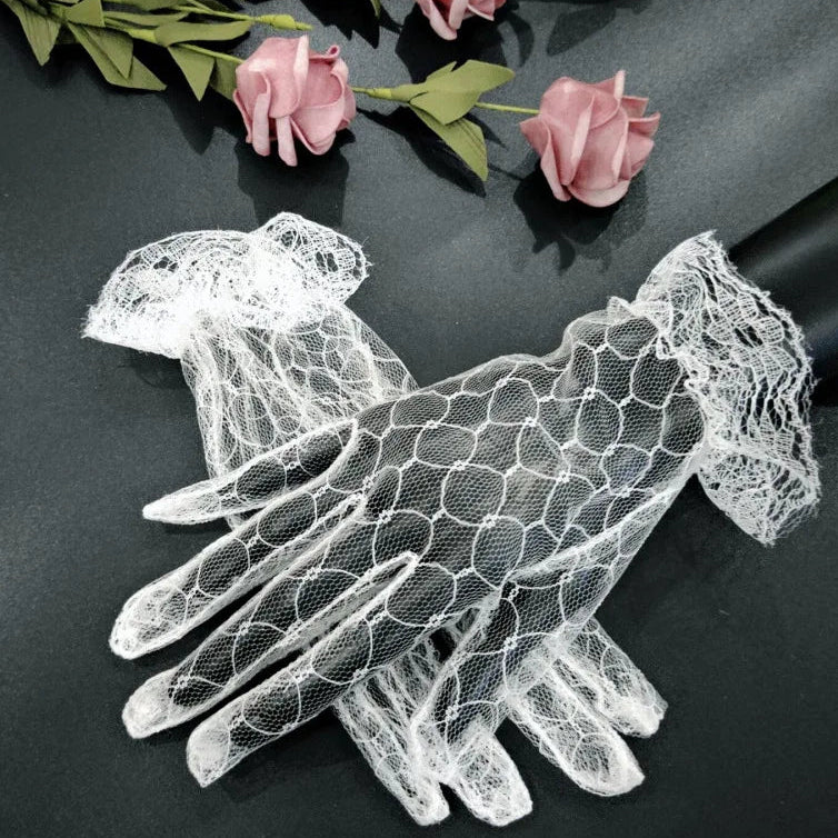 Braut Spitzenhandschuhe – Elegante Kurze Mesh Handschuhe für Hochzeit Kaufschwan®