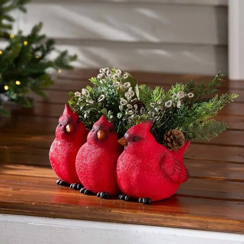 Roter Vögel Blumentopf – Kreativer Tier Sukkulenten Pflanztopf | Vogel Deko Ornament für Zuhause Kaufschwan®