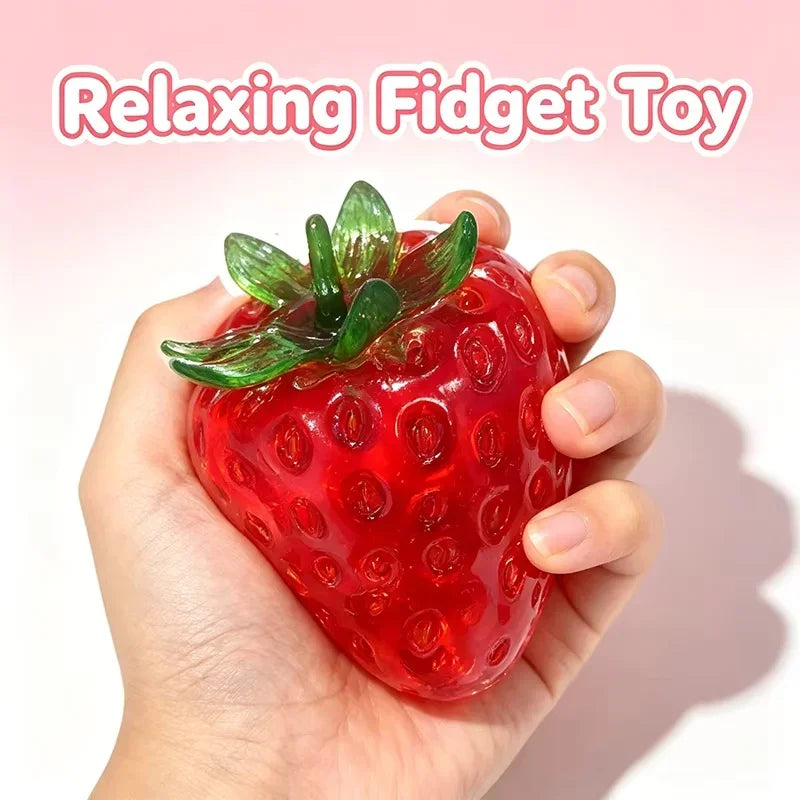 Erdbeer-Squishy – Weiches Formbares Knautsch- & Fidget-Spielzeug ohne Rückfederung für ASMR, Sensorik & Stressabbau