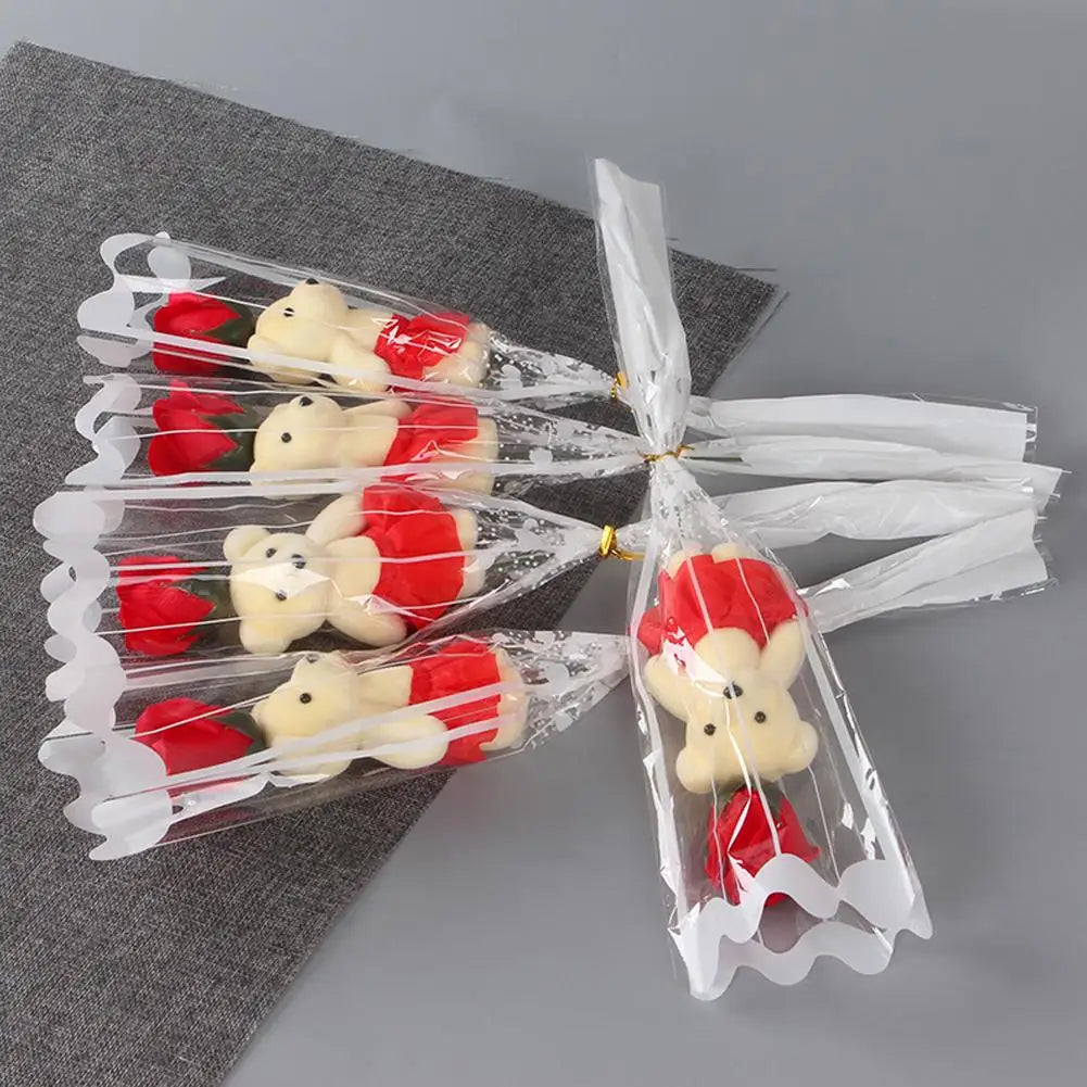 Künstlicher Rosen Seifenblumenstrauß – Elegantes Hochzeits- und Geschenkset Kaufschwan® Rot