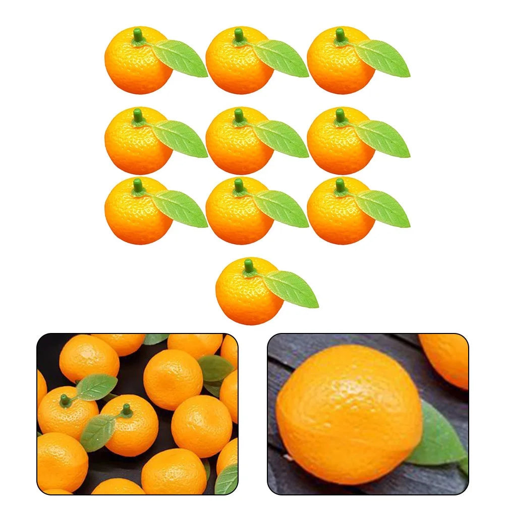 10 Stück Künstliche Grüne Orangen – Hochrealistische Mini Plastik Orangen für Dekoration & Fotografie (3,3 cm) Kaufschwan®