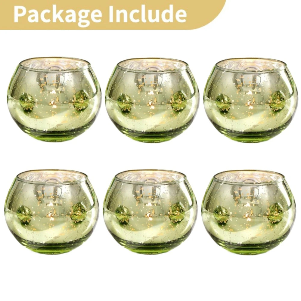 6 / 12 Stück Mercury Glas Teelichthalter – Bunte Kreative Kerzenhalter für Wohndeko, Hochzeit & Party Tischdekoration