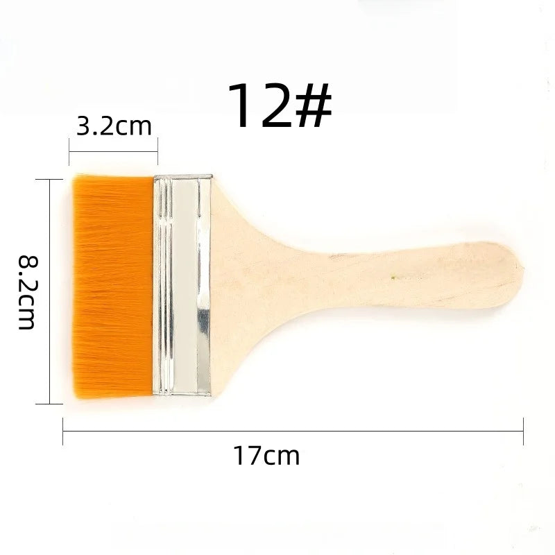 Nylon Pinsel Set – Holzgriff Flachpinsel für Öl- und Acrylmalerei Kaufschwan® Pinsel 12 10 Stück