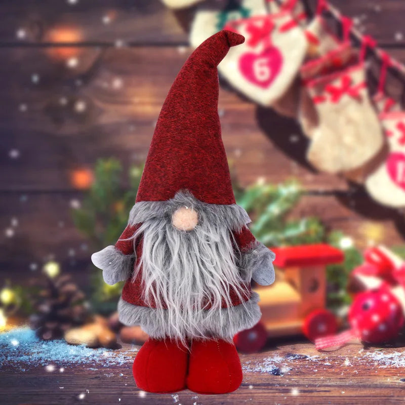 Weihnachten Faceless Wichtel mit Rotem Hut – Stehende Rudolf Zwergpuppen | Weihnachtsdeko & Geschenk-Set Kaufschwan®