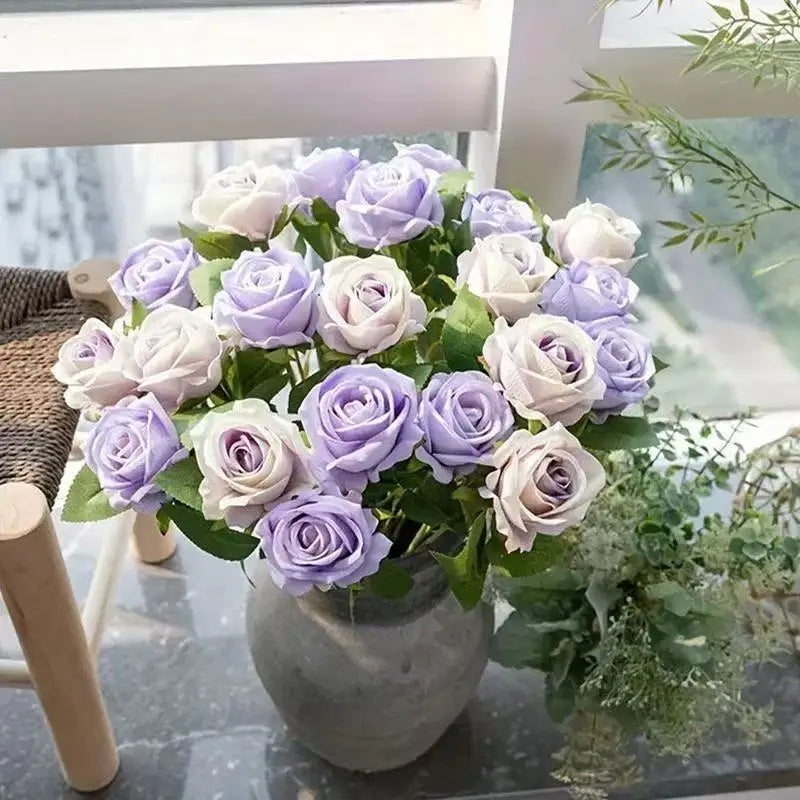 1/5/10/20 Stück Künstliche Rosen – Realistische Seidenrosen füar Hochzeit & Wohndekoration | Eleganter Rosenstrauß aus Kunstblumen Kaufschwan®