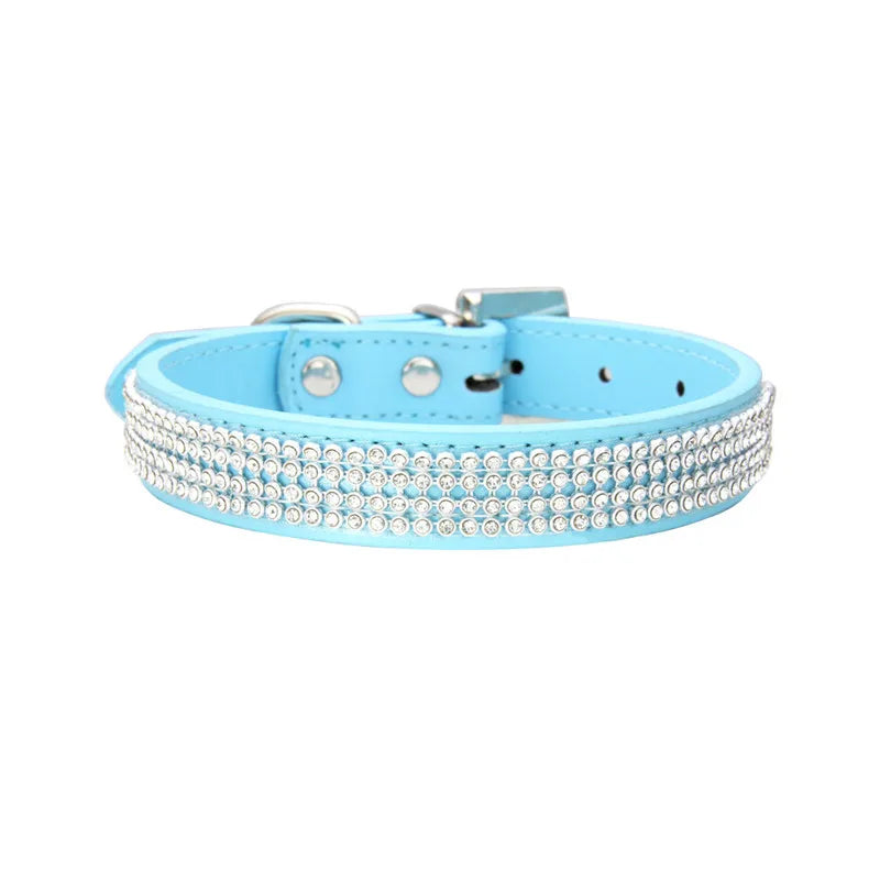 Wildleder Kristall Strass Hundehalsband Verstellbar Glitzer Halsband mit Zinklegierung Schnalle für Kleine Hunde Katzen Kaufschwan®