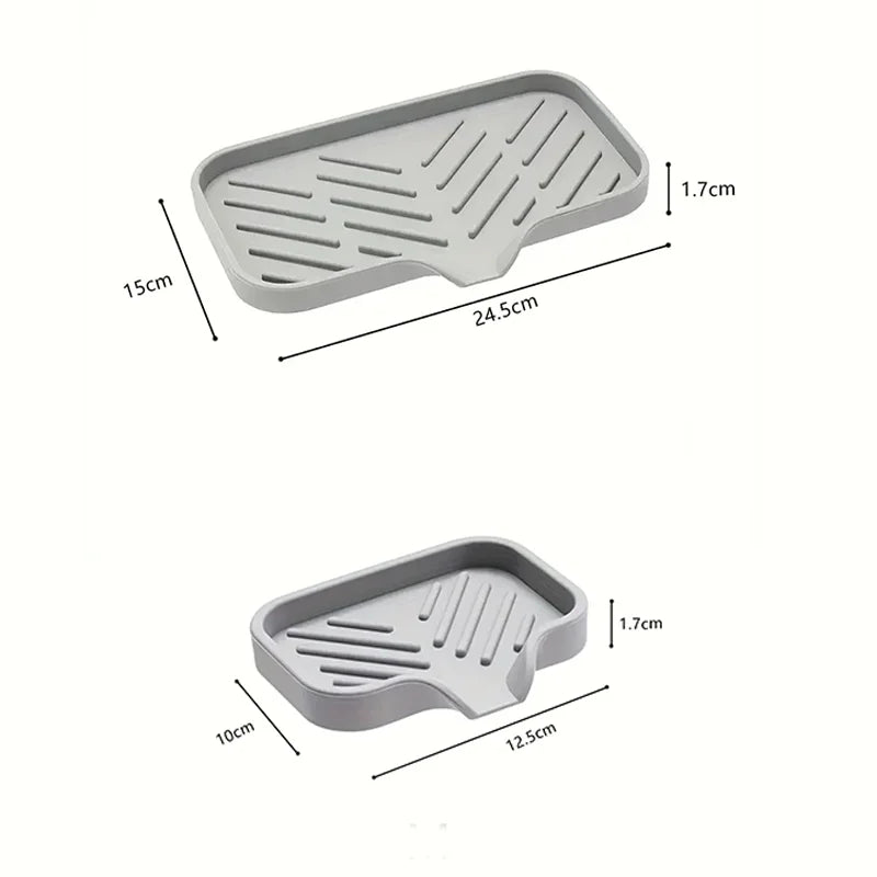 Hochwertige Silikon Spülbecken Ablage mit Abfluss – Seifen- & Schwammhalter | Küchen Organizer für Bürsten & Spülutensilien Kaufschwan®