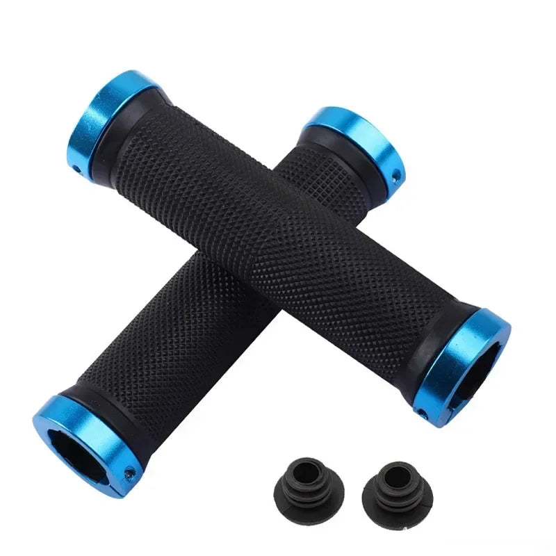 1 Paar MTB/Rennrad Lenkergriffe – Weiche Rutschfeste Gummigriffe mit Lock-On Befestigung & Bar End für Mountainbike & Rennrad Kaufschwan® Blau