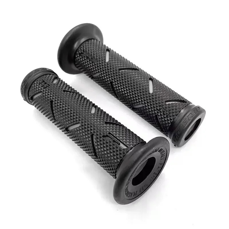2 Stück 7/8" (22mm) Universal Motorrad Lenkergriffe – CNC Aluminium + Gummi Griffe für Motorbike, Scooter & E-Bike (Rot/Blau/Gold) Kaufschwan® Grau – 2 Stück