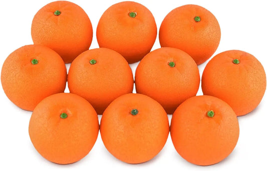 10 Stück Künstliche Orangen – Realistische Plastik Simulationsfrüchte für Zuhause, Küche & Party Dekoration Kaufschwan® Orange 12 Stück