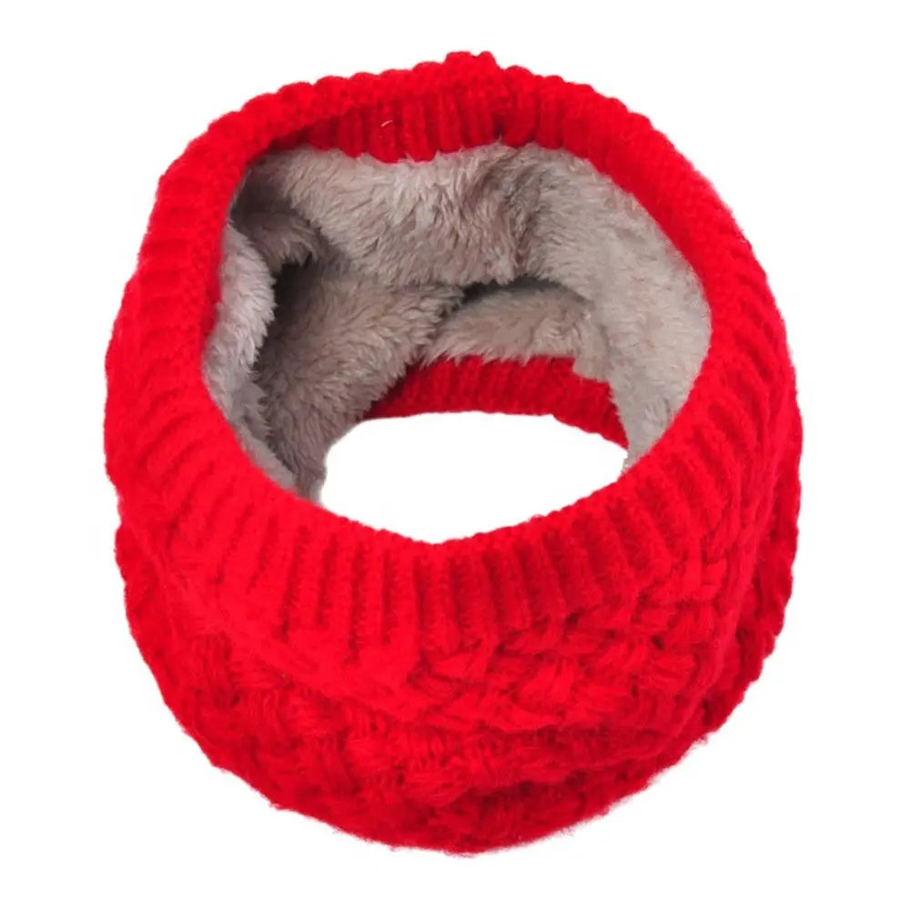 Bequemer Weicher Halswärmer – Dickes Thermo Schlauchtuch für Herbst & Winter | Gestrickter Wärmeschal Neckerchief Kaufschwan® Rot